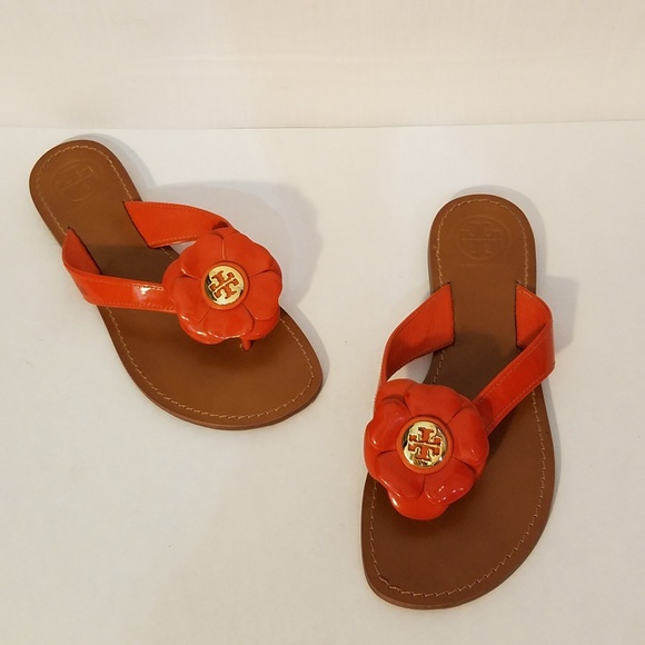 Tory Burch Shoes - Tory Burch Breely Patent Leather Flower Sandal